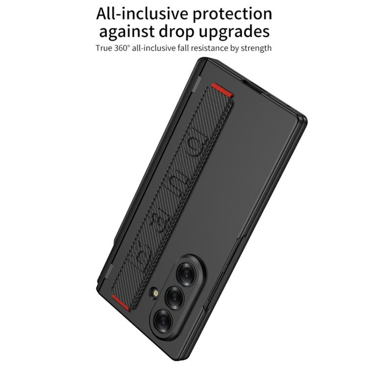 Custodia per telefono GKK con cerniera pieghevole magnetica integrata, cinturino da polso e portapenna., For Galaxy Z Fold8 Ultra 5G