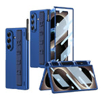 Custodia per telefono GKK con cerniera pieghevole magnetica integrata, cinturino da polso e portapenna., For Galaxy Z Fold8 Ultra 5G