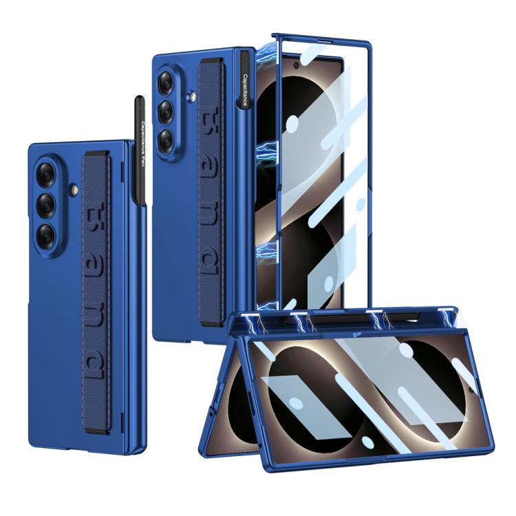 Custodia per telefono GKK con cerniera pieghevole magnetica integrata, cinturino da polso e portapenna., For Galaxy Z Fold8 Ultra 5G
