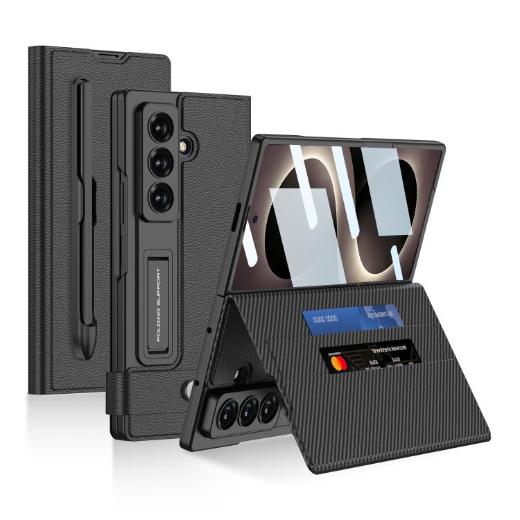 Custodia per telefono in pelle GKK con portafoglio integrato e scomparti per penna (penna non inclusa)., For Galaxy Z Fold8 Ultra 5G