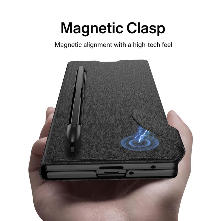Custodia per telefono in pelle GKK con portafoglio integrato e scomparti per penna (penna non inclusa)., For Galaxy Z Fold8 Ultra 5G
