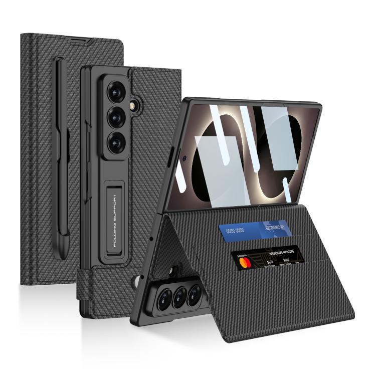 Custodia per telefono in pelle GKK con portafoglio integrato e scomparti per penna (penna non inclusa)., For Galaxy Z Fold8 Ultra 5G