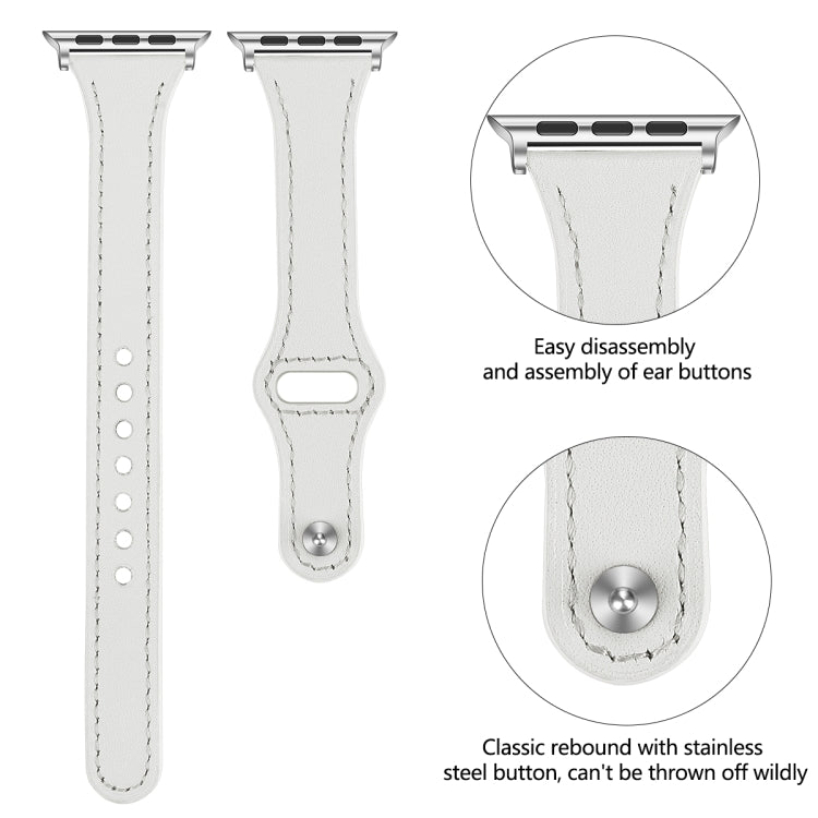 Cinturino in pelle con bottone per Apple Watch 40-44mm