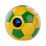 Mini fotocamera da pollice Q8 Pro 1080P HD con design creativo a tema calcio e connessione WiFi.