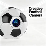 Mini fotocamera da pollice Q8 Pro 1080P HD con design creativo a tema calcio e connessione WiFi.