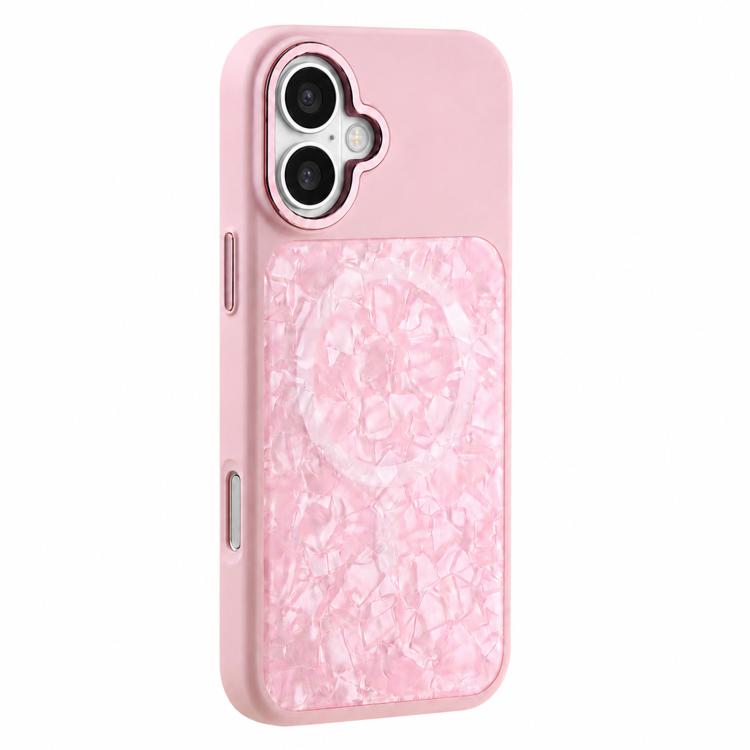 Custodia magnetica per telefono con motivo a conchiglia iridescente a tinta unita., For iPhone 16 Pro, For iPhone 16, For iPhone 15 Pro Max, For iPhone 15 Pro