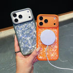 Custodia magnetica per telefono con motivo a conchiglia iridescente a tinta unita., For iPhone 17 Pro Max, For iPhone 17 Pro, For iPhone 17, For iPhone 16 Pro Max