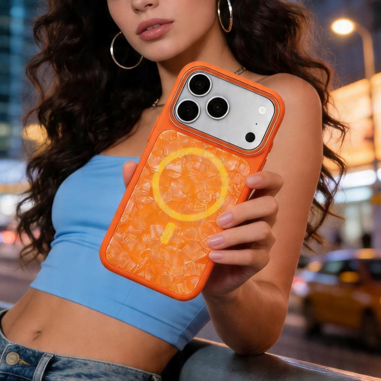 Custodia magnetica per telefono con motivo a conchiglia iridescente a tinta unita., For iPhone 15, For iPhone 14, For iPhone 14 Pro, For iPhone 14 Pro Max