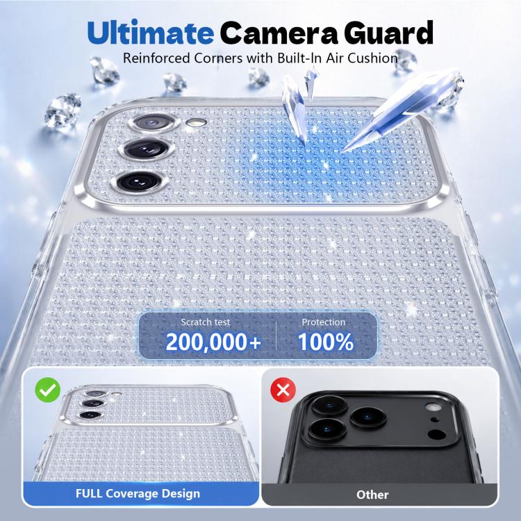Custodia per telefono con airbag e glitter a forma di diamante scintillante, For Galaxy S20 FE 2022 / S20 FE, For Galaxy S22 Ultra 5G, For Galaxy S21 FE 5G
