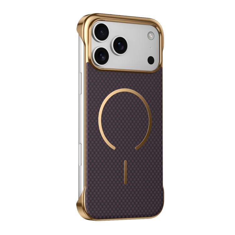 Custodia magnetica per telefono senza bordi con texture in Kevlar galvanizzato, For iPhone 17 Pro Max, For iPhone 17 Pro, For iPhone 17, For iPhone Air