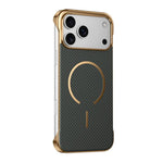 Custodia magnetica per telefono senza bordi con texture in Kevlar galvanizzato, For iPhone 17 Pro Max, For iPhone 17 Pro, For iPhone 17, For iPhone Air