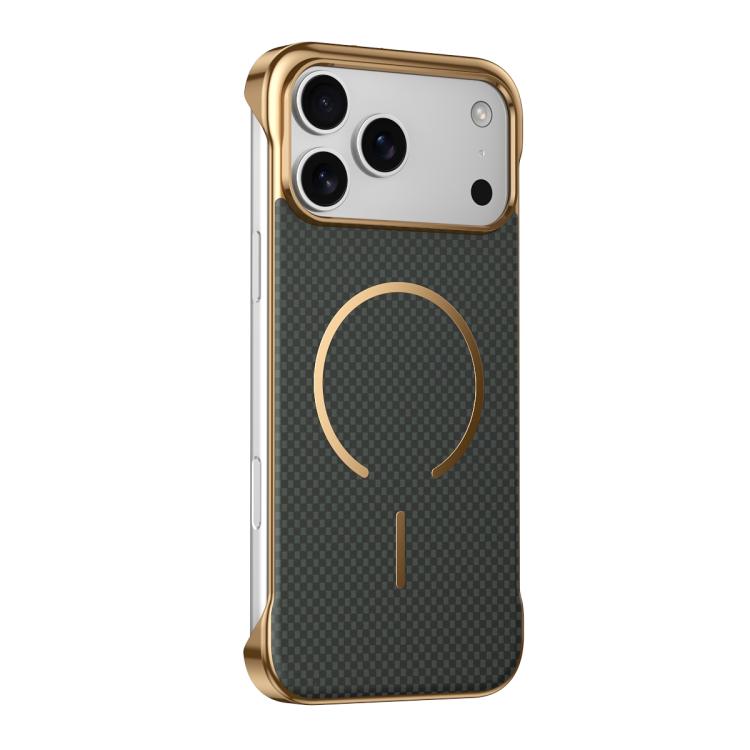 Custodia magnetica per telefono senza bordi con texture in Kevlar galvanizzato, For iPhone 17 Pro Max, For iPhone 17 Pro, For iPhone 17, For iPhone Air