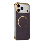 Custodia magnetica per telefono senza bordi con texture in Kevlar galvanizzato, For iPhone 17 Pro Max, For iPhone 17 Pro, For iPhone 17, For iPhone Air