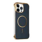 Custodia magnetica per telefono senza bordi con texture in Kevlar galvanizzato, For iPhone 14 Pro Max, For iPhone 13 Pro Max, For iPhone 13 Pro, For iPhone 13