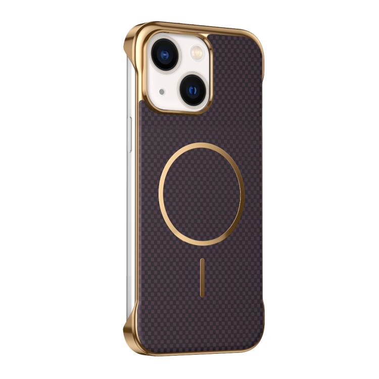 Custodia magnetica per telefono senza bordi con texture in Kevlar galvanizzato, For iPhone 14 Pro Max, For iPhone 13 Pro Max, For iPhone 13 Pro, For iPhone 13