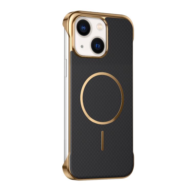 Custodia magnetica per telefono senza bordi con texture in Kevlar galvanizzato, For iPhone 14 Pro Max, For iPhone 13 Pro Max, For iPhone 13 Pro, For iPhone 13