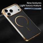 Custodia magnetica per telefono senza bordi con texture in Kevlar galvanizzato, For iPhone 17 Pro Max, For iPhone 17 Pro, For iPhone 17, For iPhone Air