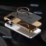 Custodia magnetica per telefono senza bordi con texture in Kevlar galvanizzato, For iPhone 15 Pro, For iPhone 15, For iPhone 14, For iPhone 14 Pro