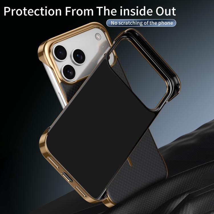 Custodia magnetica per telefono senza bordi con texture in Kevlar galvanizzato, For iPhone 17 Pro Max, For iPhone 17 Pro, For iPhone 17, For iPhone Air