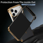 Custodia magnetica per telefono senza bordi con texture in Kevlar galvanizzato, For iPhone 15 Pro, For iPhone 15, For iPhone 14, For iPhone 14 Pro