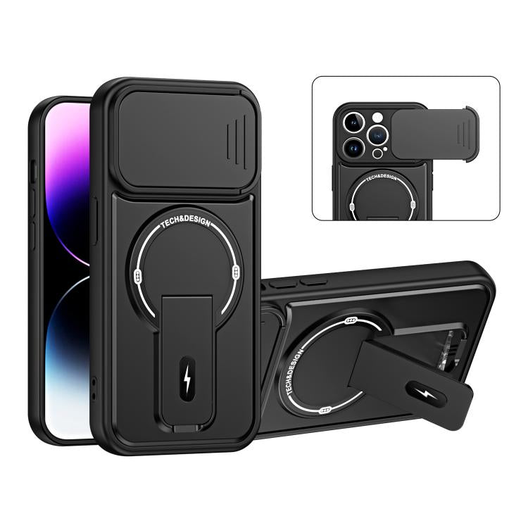 Custodia magnetica per telefono con supporto scorrevole per fotocamera., For iPhone 13 Pro Max, For iPhone 13 Pro, For iPhone 13