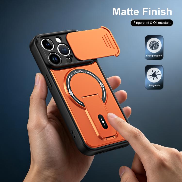 Custodia magnetica per telefono con supporto scorrevole per fotocamera., For iPhone 13 Pro Max, For iPhone 13 Pro, For iPhone 13