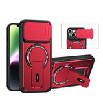 Custodia magnetica per telefono con supporto scorrevole per fotocamera., For iPhone 15, For iPhone 14, For iPhone 14 Pro, For iPhone 14 Pro Max