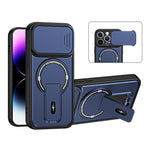 Custodia magnetica per telefono con supporto scorrevole per fotocamera., For iPhone 15, For iPhone 14, For iPhone 14 Pro, For iPhone 14 Pro Max
