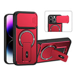 Custodia magnetica per telefono con supporto scorrevole per fotocamera., For iPhone 15, For iPhone 14, For iPhone 14 Pro, For iPhone 14 Pro Max