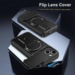 Custodia magnetica per telefono con supporto scorrevole per fotocamera., For iPhone 15, For iPhone 14, For iPhone 14 Pro, For iPhone 14 Pro Max