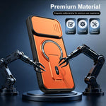 Custodia magnetica per telefono con supporto scorrevole per fotocamera., For iPhone 16 Pro, For iPhone 16, For iPhone 15 Pro Max, For iPhone 15 Pro