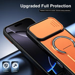Custodia magnetica per telefono con supporto scorrevole per fotocamera., For iPhone 16 Pro, For iPhone 16, For iPhone 15 Pro Max, For iPhone 15 Pro