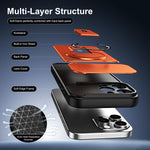Custodia magnetica per telefono con supporto scorrevole per fotocamera., For iPhone 16 Pro, For iPhone 16, For iPhone 15 Pro Max, For iPhone 15 Pro