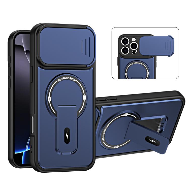 Custodia magnetica per telefono con supporto scorrevole per fotocamera., For iPhone 17 Pro Max, For iPhone 17 Pro, For iPhone 17, For iPhone 16 Pro Max