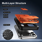 Custodia magnetica per telefono con supporto scorrevole per fotocamera., For iPhone 17 Pro Max, For iPhone 17 Pro, For iPhone 17, For iPhone 16 Pro Max