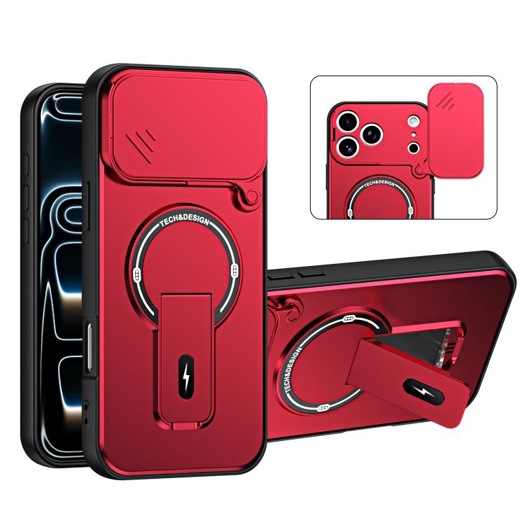 Custodia magnetica per telefono con supporto scorrevole per fotocamera., For iPhone 17 Pro Max, For iPhone 17 Pro, For iPhone 17, For iPhone 16 Pro Max