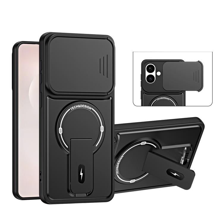 Custodia magnetica per telefono con supporto scorrevole per fotocamera., For Galaxy S26+ 5G, For Galaxy S26 Edge 5G, For Galaxy S26 Ultra 5G, For Galaxy S26 5G