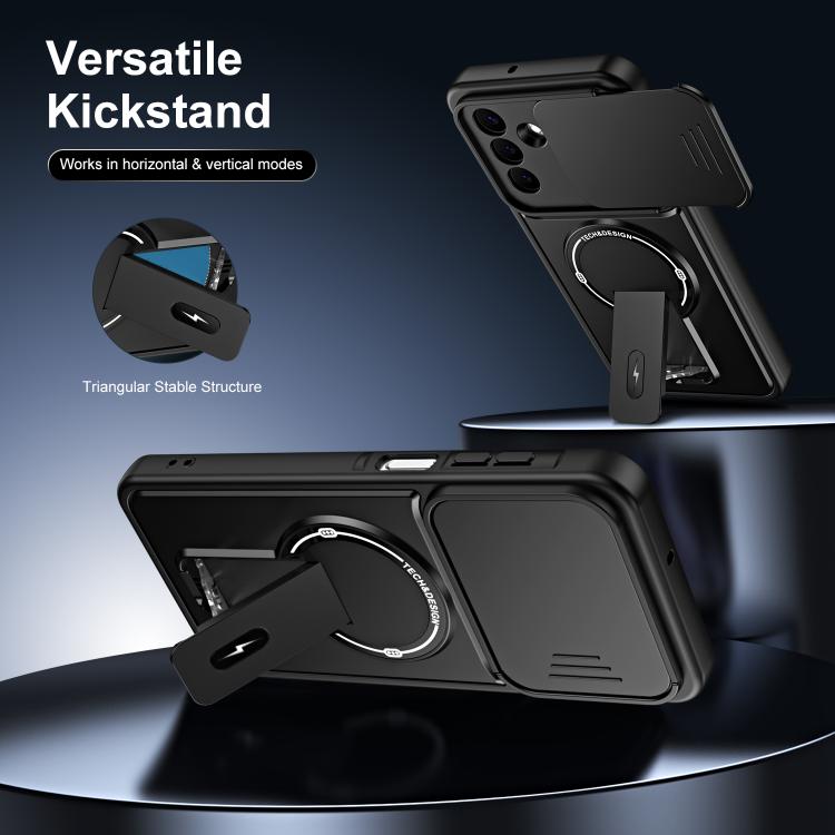 Custodia magnetica per telefono con supporto scorrevole per fotocamera., For Galaxy S26+ 5G, For Galaxy S26 Edge 5G, For Galaxy S26 Ultra 5G, For Galaxy S26 5G