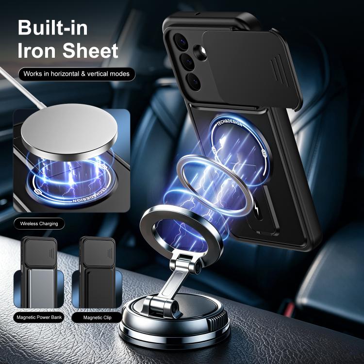 Custodia magnetica per telefono con supporto scorrevole per fotocamera., For Galaxy S26+ 5G, For Galaxy S26 Edge 5G, For Galaxy S26 Ultra 5G, For Galaxy S26 5G