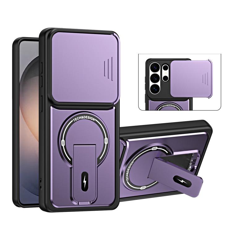 Custodia magnetica per telefono con supporto scorrevole per fotocamera., For Galaxy S26+ 5G, For Galaxy S26 Edge 5G, For Galaxy S26 Ultra 5G, For Galaxy S26 5G