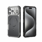 Custodia magnetica antiurto per telefono con texture in fibra di carbonio e airbag, resistente agli urti., For iPhone 17 Pro Max, For iPhone 17 Pro, For iPhone 17, For iPhone 16 Pro Max, For iPhone 16 Plus, For iPhone 16