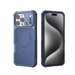 Custodia magnetica antiurto per telefono con texture in fibra di carbonio e airbag, resistente agli urti., For iPhone 17 Pro Max, For iPhone 17 Pro, For iPhone 17, For iPhone 16 Pro Max, For iPhone 16 Plus, For iPhone 16