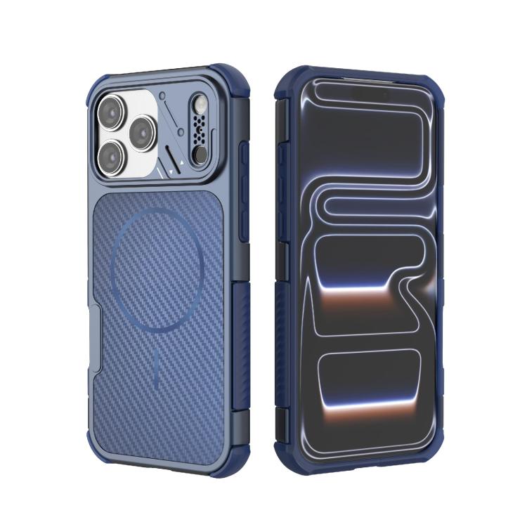 Custodia magnetica antiurto per telefono con texture in fibra di carbonio e airbag, resistente agli urti., For iPhone 17 Pro Max, For iPhone 17 Pro, For iPhone 17, For iPhone 16 Pro Max, For iPhone 16 Plus, For iPhone 16