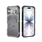 Custodia magnetica antiurto per telefono con texture in fibra di carbonio e airbag, resistente agli urti., For iPhone 17 Pro Max, For iPhone 17 Pro, For iPhone 17, For iPhone 16 Pro Max, For iPhone 16 Plus, For iPhone 16