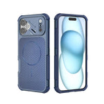 Custodia magnetica antiurto per telefono con texture in fibra di carbonio e airbag, resistente agli urti., For iPhone 17 Pro Max, For iPhone 17 Pro, For iPhone 17, For iPhone 16 Pro Max, For iPhone 16 Plus, For iPhone 16
