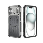 Custodia magnetica antiurto per telefono con texture in fibra di carbonio e airbag, resistente agli urti., For iPhone 17 Pro Max, For iPhone 17 Pro, For iPhone 17, For iPhone 16 Pro Max, For iPhone 16 Plus, For iPhone 16
