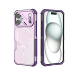 Custodia magnetica antiurto per telefono con texture in fibra di carbonio e airbag, resistente agli urti., For iPhone 17 Pro Max, For iPhone 17 Pro, For iPhone 17, For iPhone 16 Pro Max, For iPhone 16 Plus, For iPhone 16
