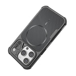 Custodia magnetica antiurto per telefono con texture in fibra di carbonio e airbag, resistente agli urti., For iPhone 15 Pro, For iPhone 15