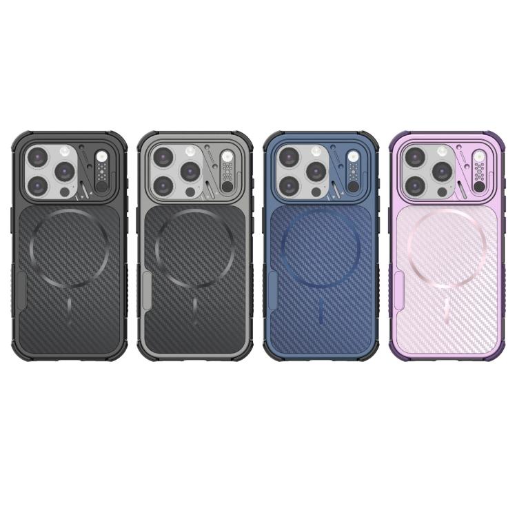 Custodia magnetica antiurto per telefono con texture in fibra di carbonio e airbag, resistente agli urti., For iPhone 15 Pro, For iPhone 15