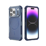 Custodia magnetica antiurto per telefono con texture in fibra di carbonio e airbag, resistente agli urti., For iPhone 15 Pro, For iPhone 15